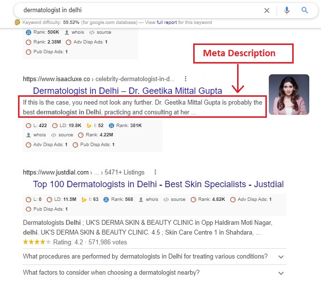 Meta descriptions